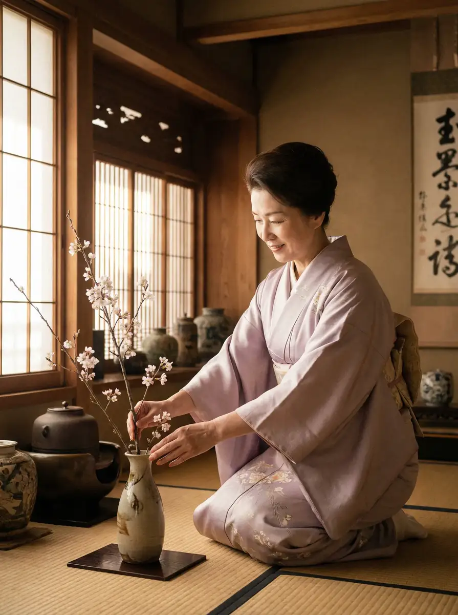 一位优雅的 海角51暗网 - 入口合集导航，发现更多相关内容 在和室中插花